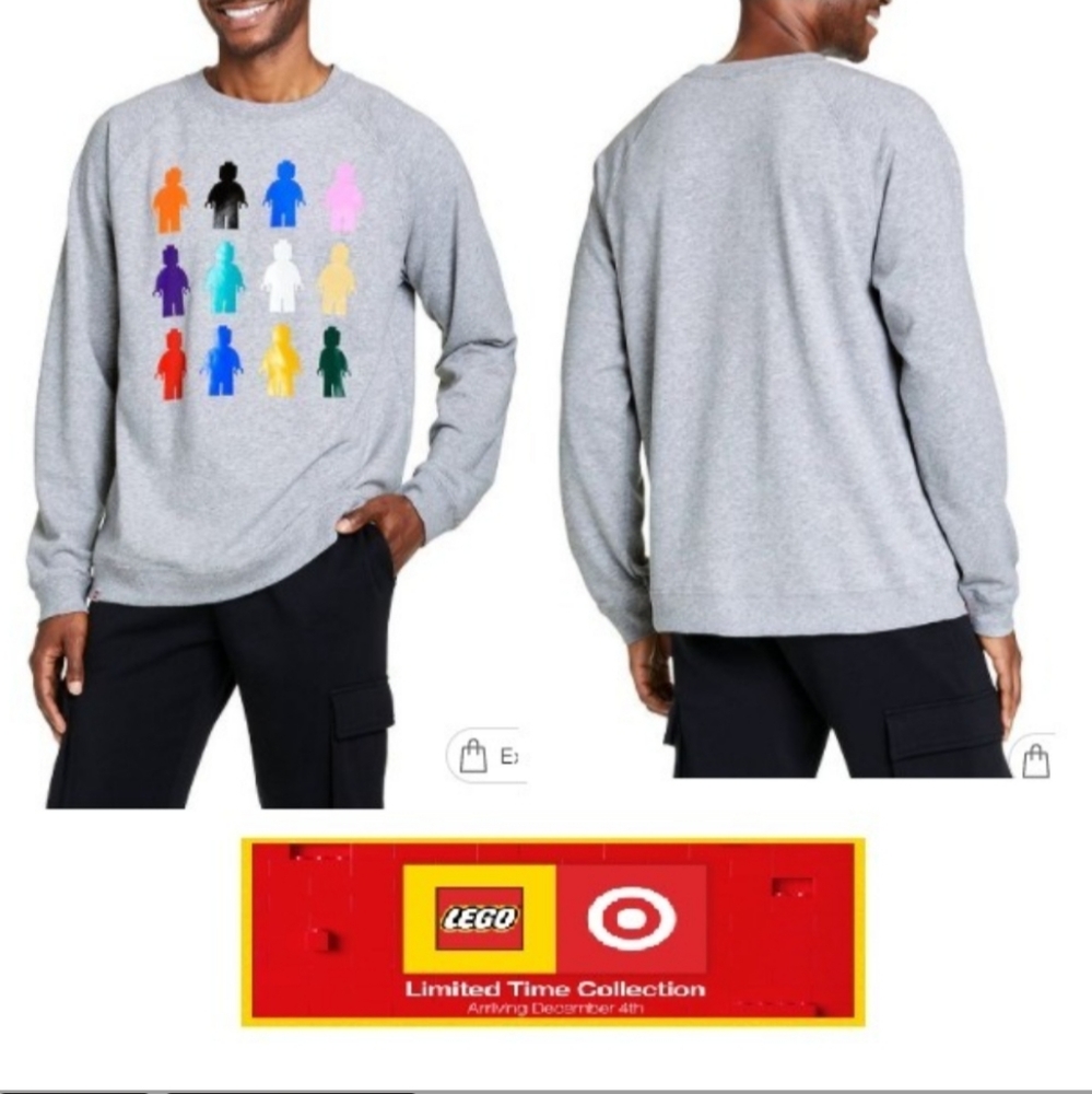 Lego Unisex Street Style Collaboration Co-ord Swetshirts gray men size L